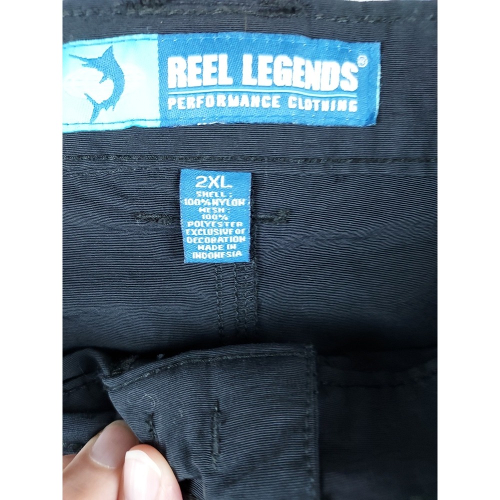 Reel Legends Mens 2XL Navy/Black Fishing Cargo Shorts Performance Nylon Outdoor - Picture 4 of 11